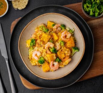 Rijst - Mango Curry Shrimp