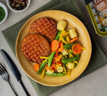 Burger au poulet - Mélange Wok