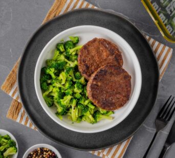 Burger de bœuf - brocoli