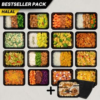 BESTSELLER PACK // Halal (16x1) + GRATIS Spork & Overnight Oats van €136,90 voor: