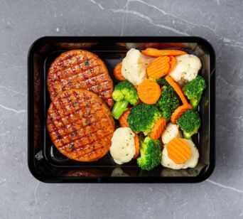 burger au poulet - Mélange de légumes avec brocoli